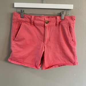 5/$25 American Eagle Outfitters Super Stretch Aeo Twill Pink Midi Shorts